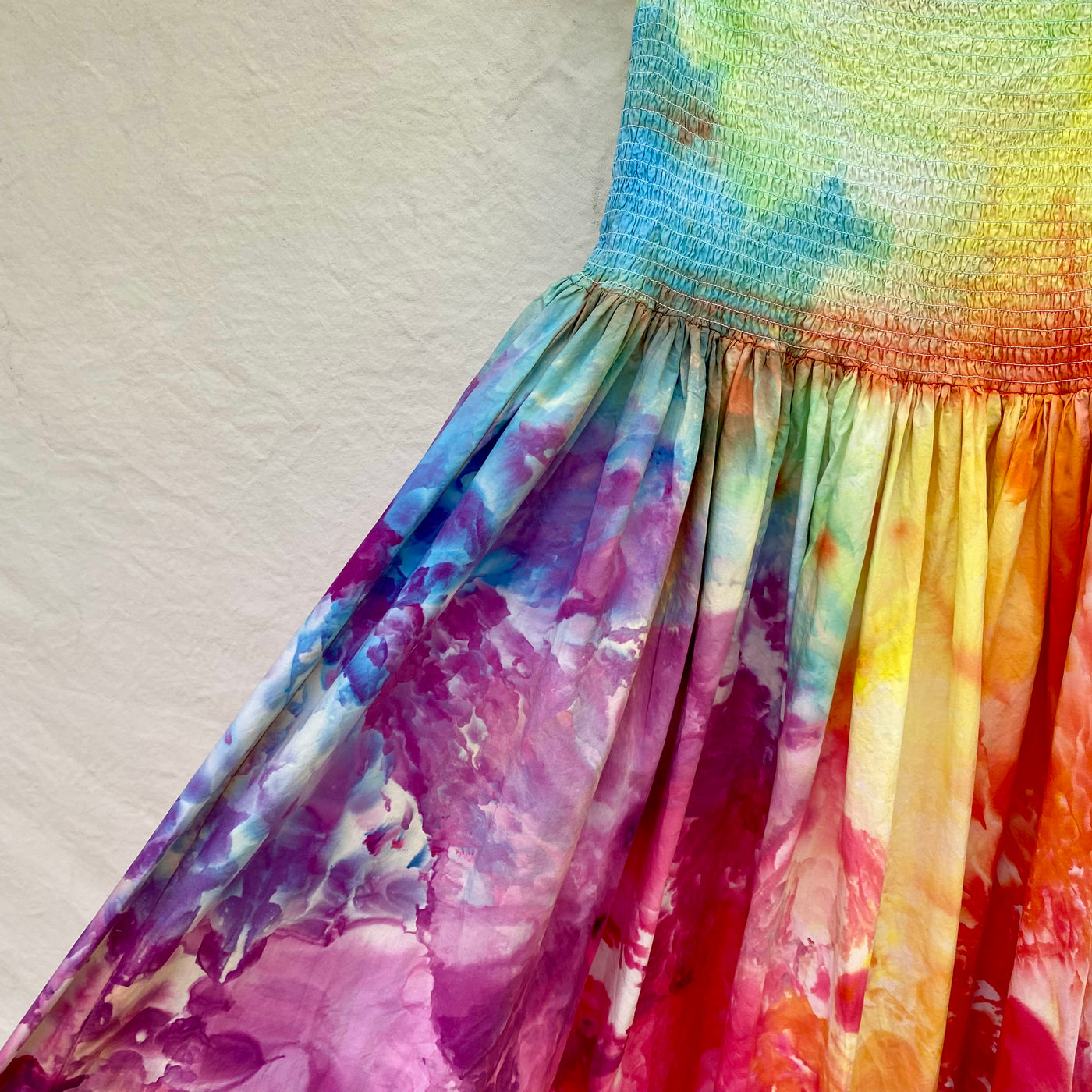 Medium hand dyed sun dress - Rainbow Bloom