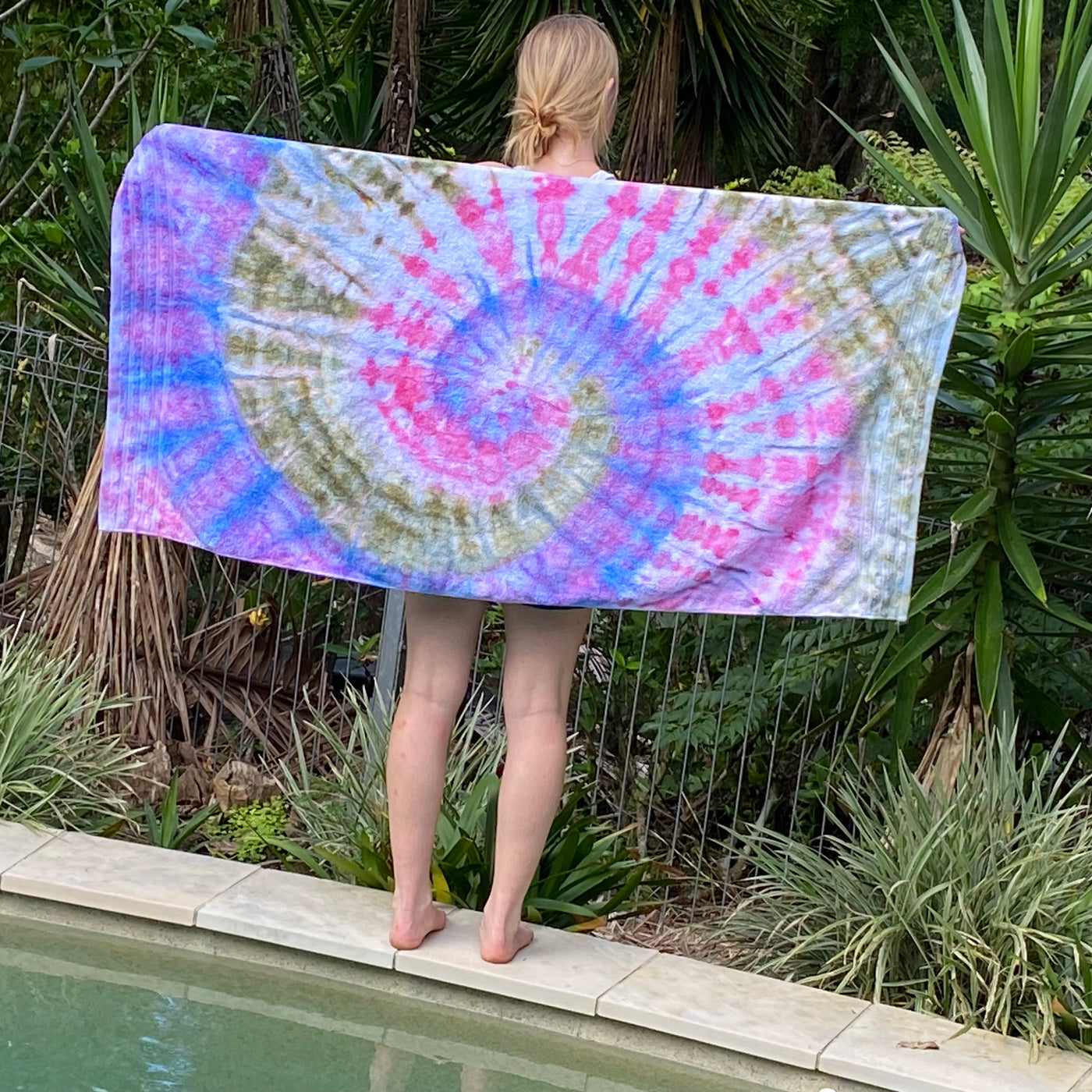 #11 - Purple/pink/brown spiral heart Beach Towel