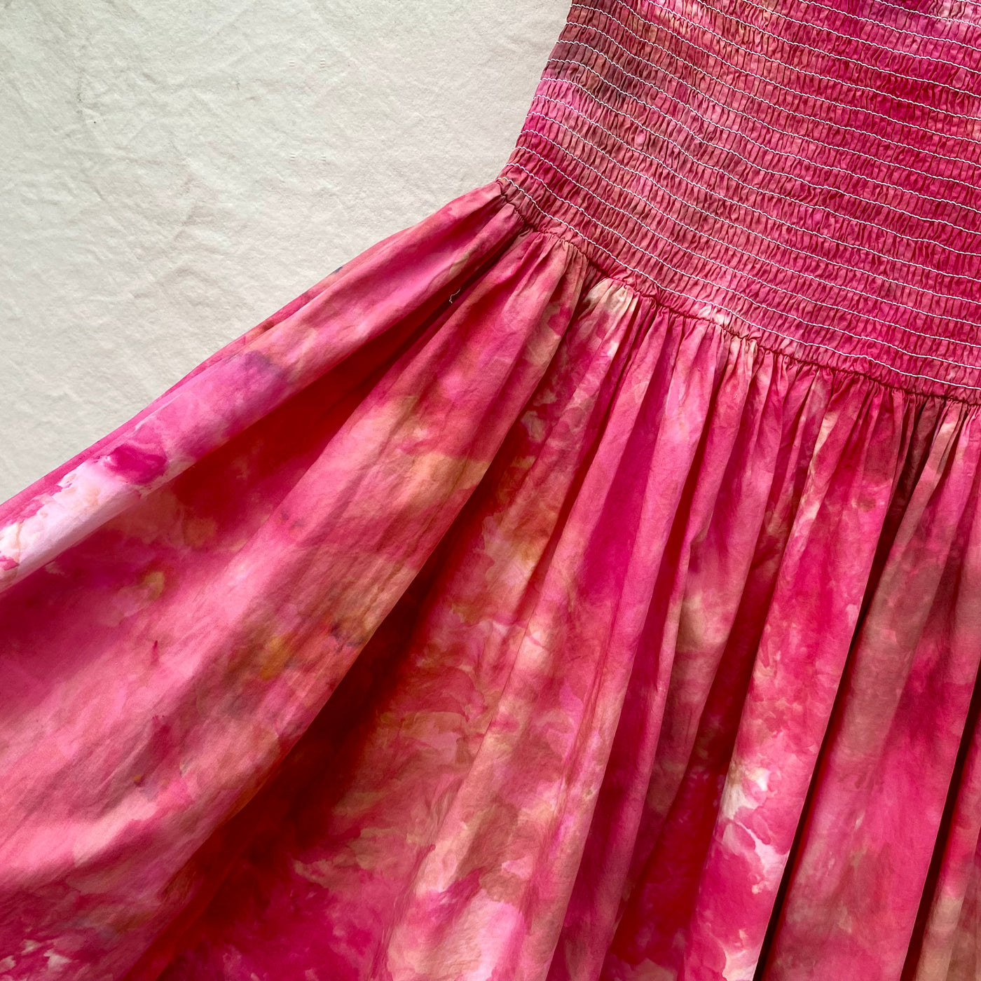 Large hand dyed sun dress - Fuchsia | Choc Brown Bloom