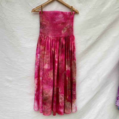 Large hand dyed sun dress - Fuchsia | Choc Brown Bloom