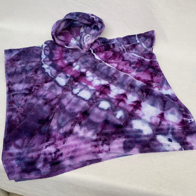 Kids tie dye Hooded beach towel - Dark purple