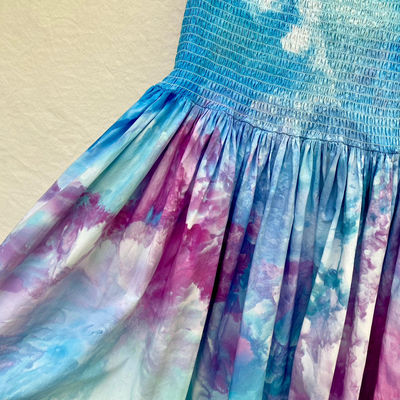 Medium hand dyed sun dress  - Purple | Jade | Kingfisher | Cerulean | Indigo