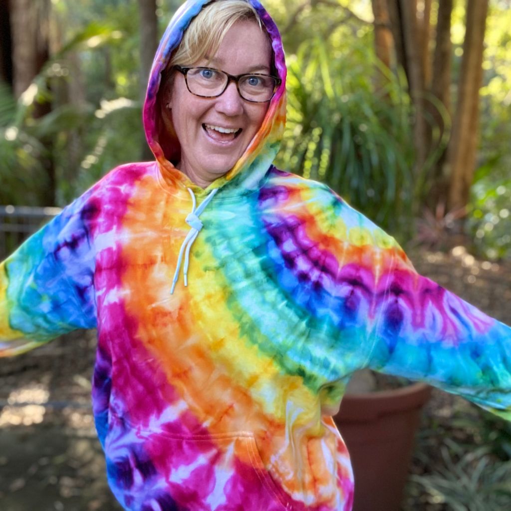 Tie Dye Hoodie Shoulder Spiral Design