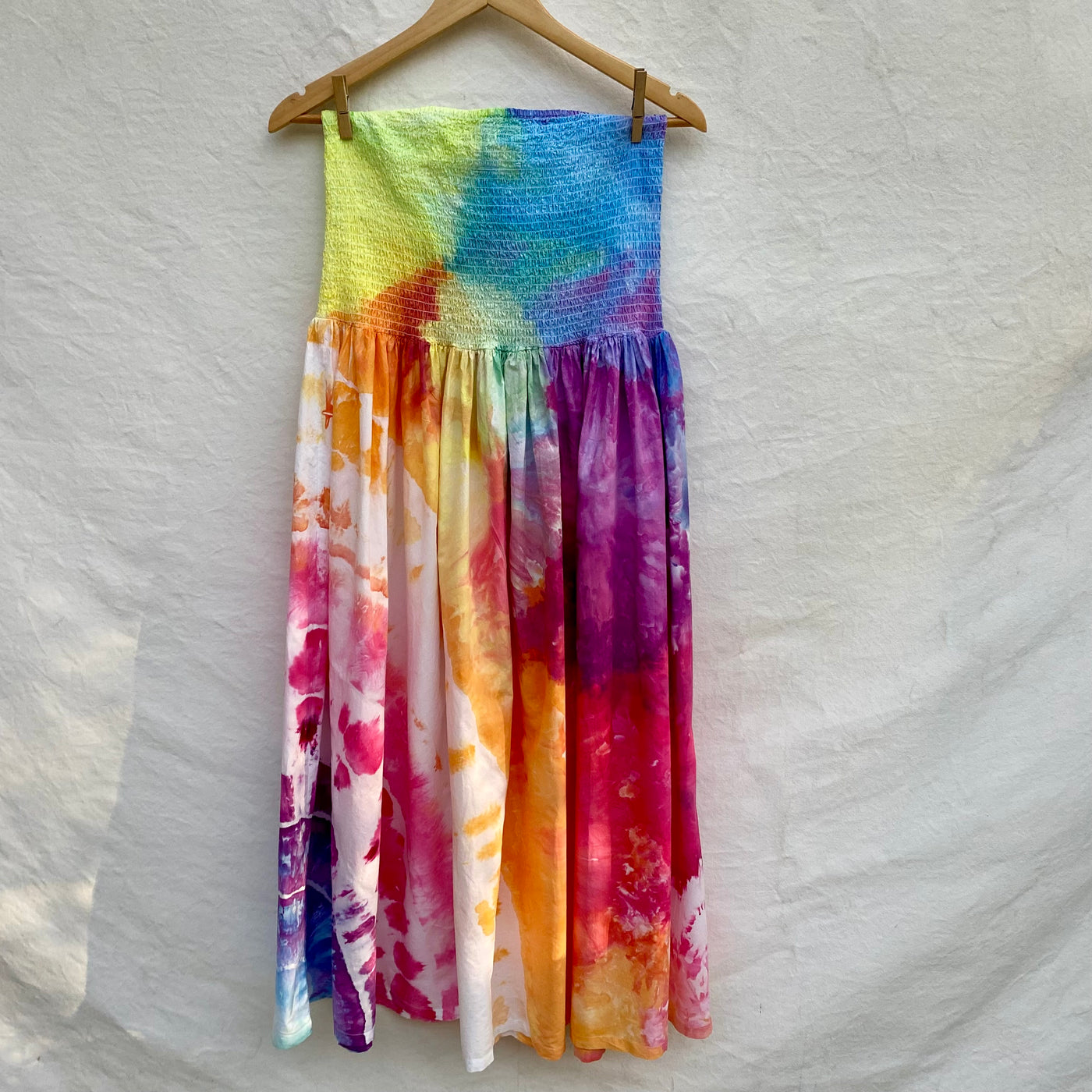 XL hand dyed sun dress - Rainbow