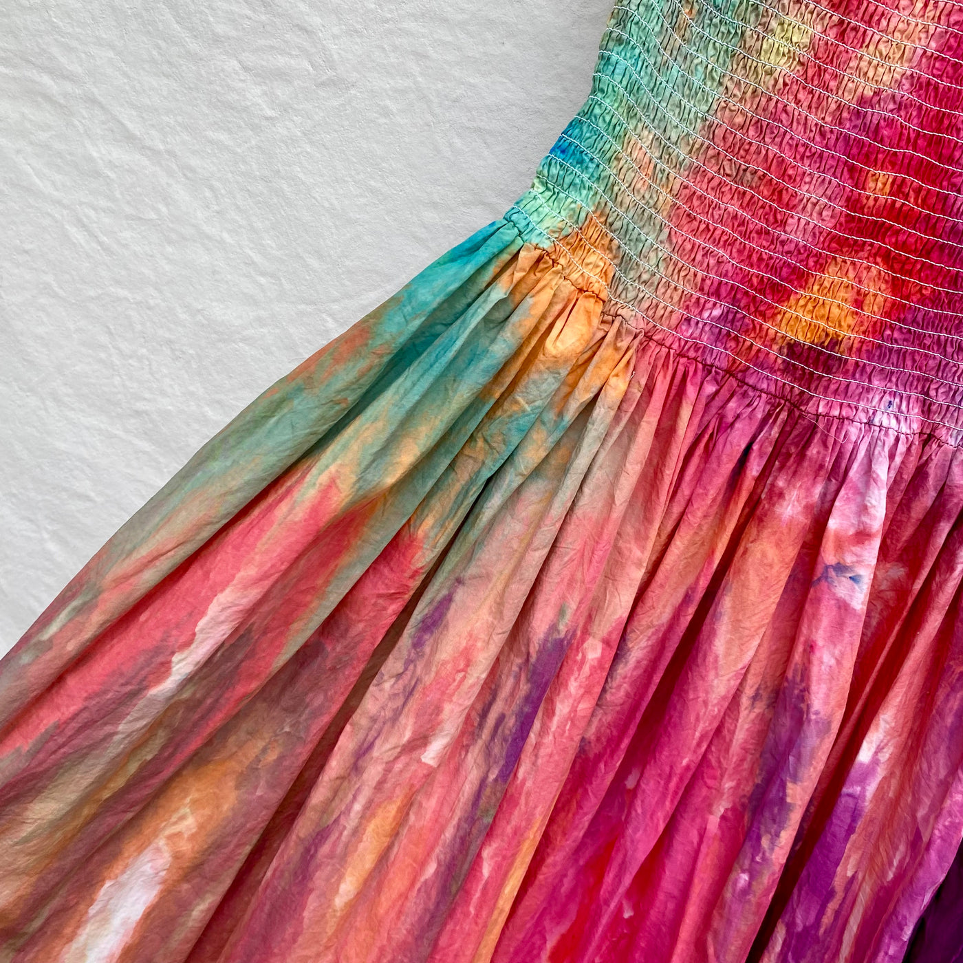 Large hand dyed sun dress - Rainbow Waterfall