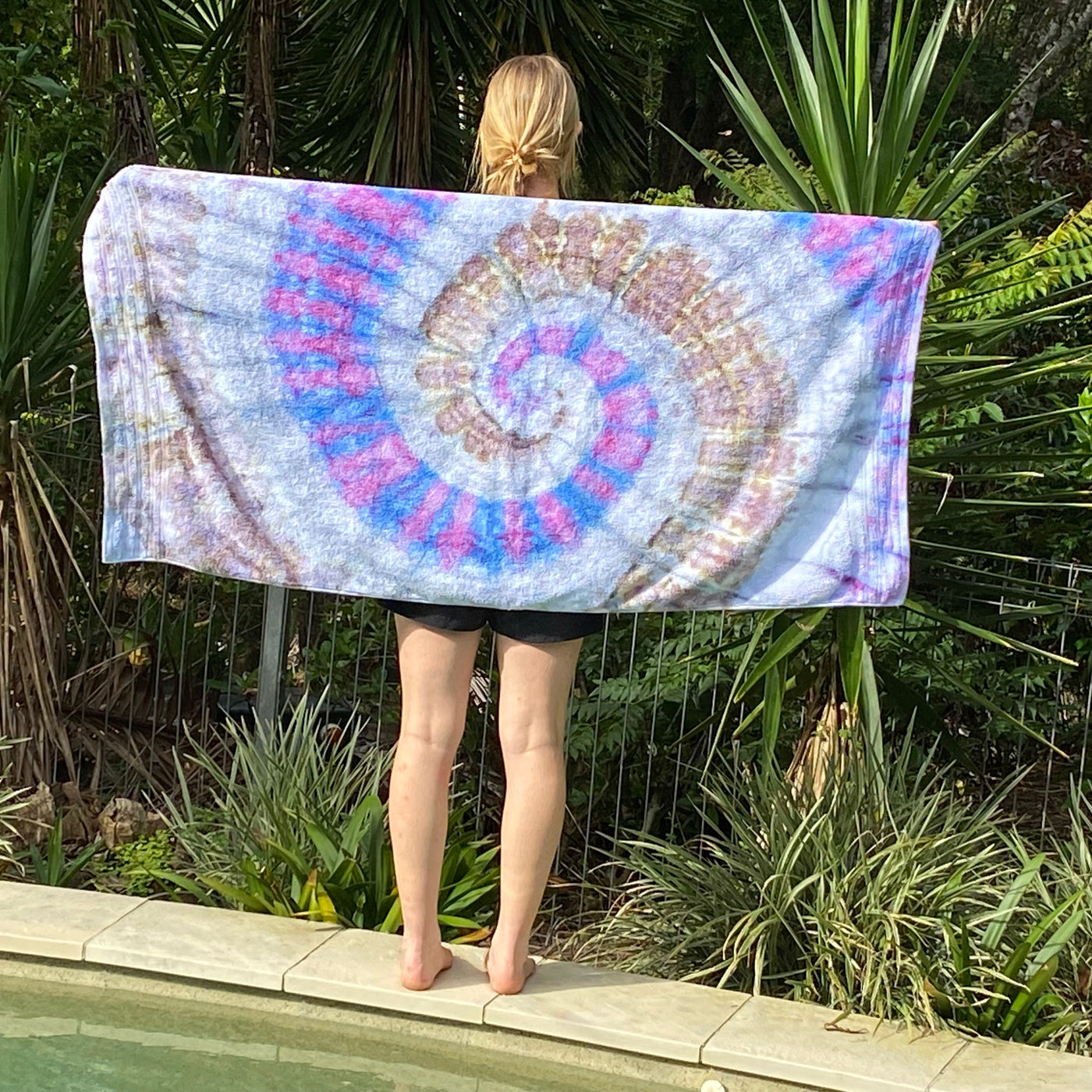 #3 - Purple/Grey spiral Beach Towel