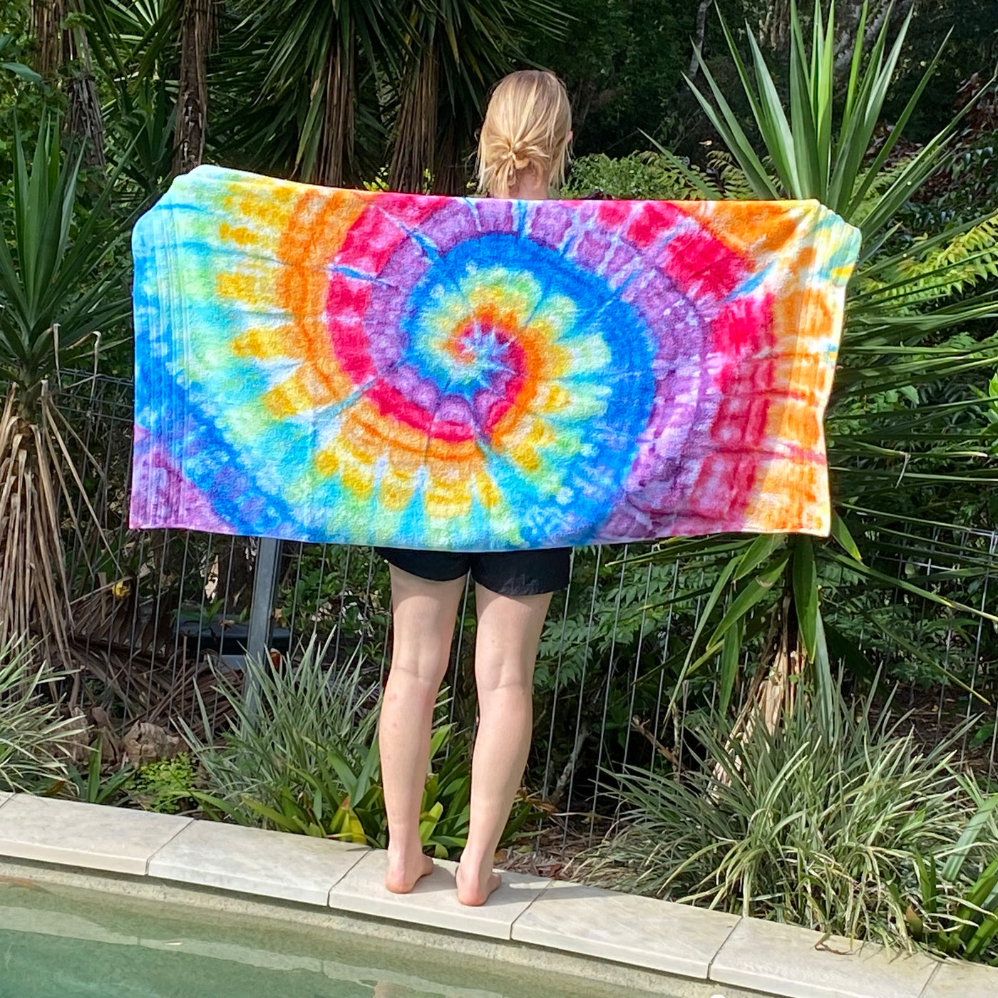 #1 - Rainbow spiral Beach Towel