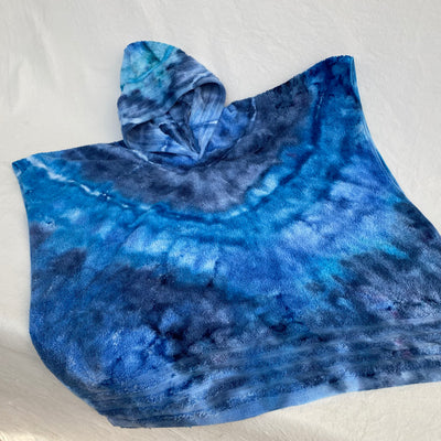 Kids tie dye Hooded beach towel - Blues