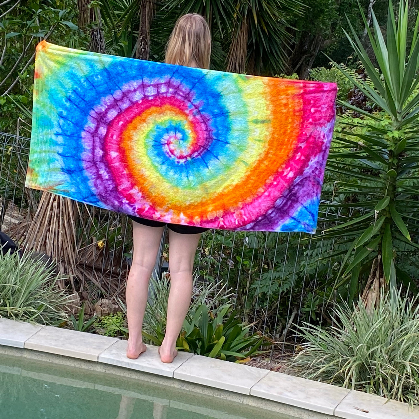 #20 - Rainbow spiral Beach Towel