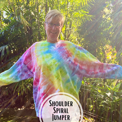 Tie Dye - Fleecy Jumper | Shoulder Spiral Design