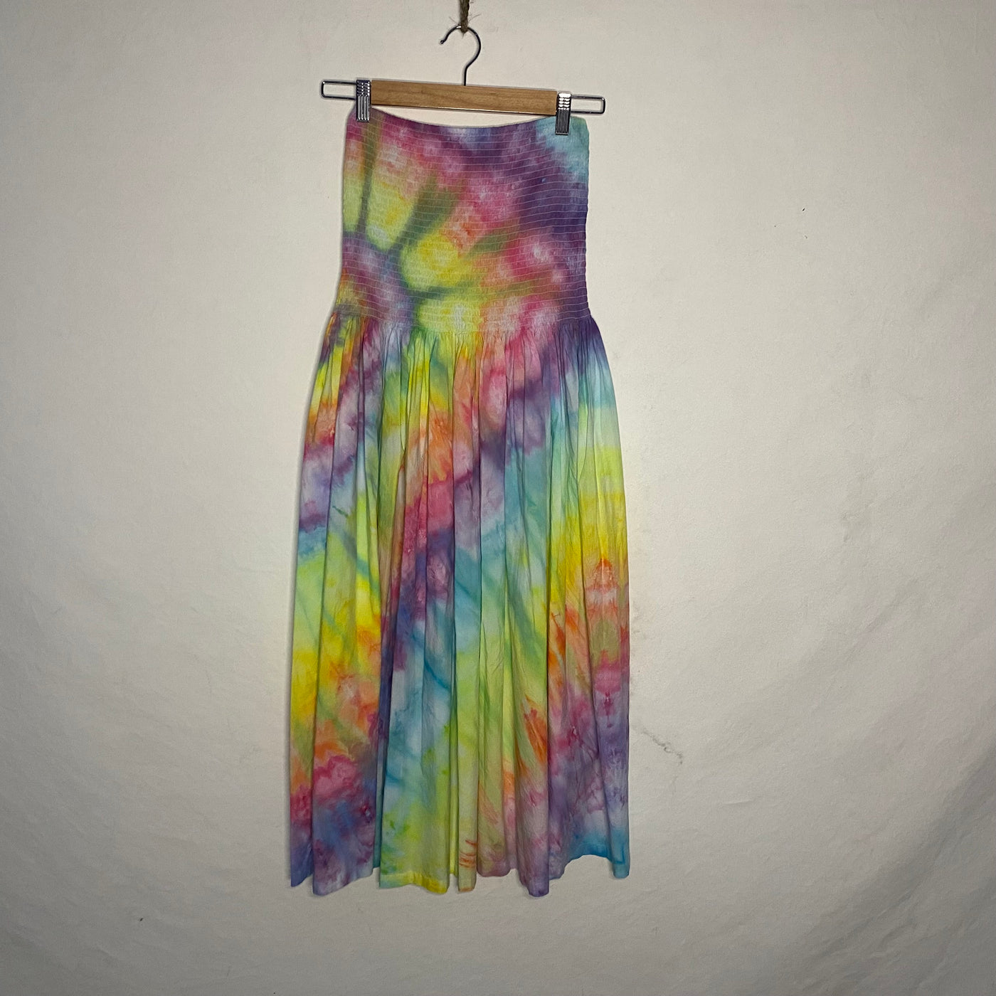 Hand dyed sun dress - Pastel Rainbow - SIZE 10-14