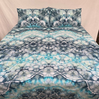 Teal + Jade Mandala tie dye Throw Set