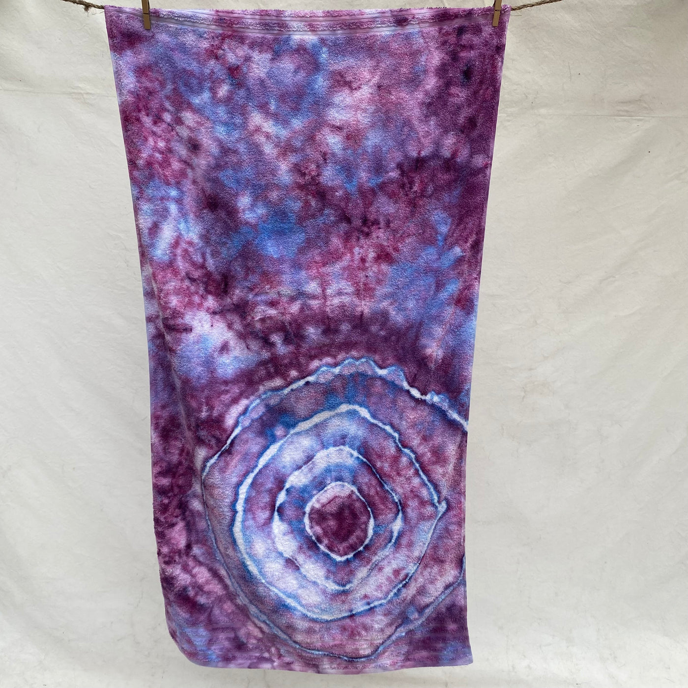 light purple bullseye Beach Towel