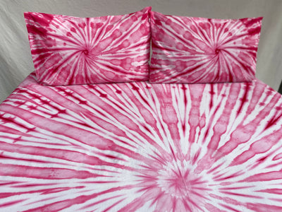 Strawberries + Cream Spiral tie dye Throw Set