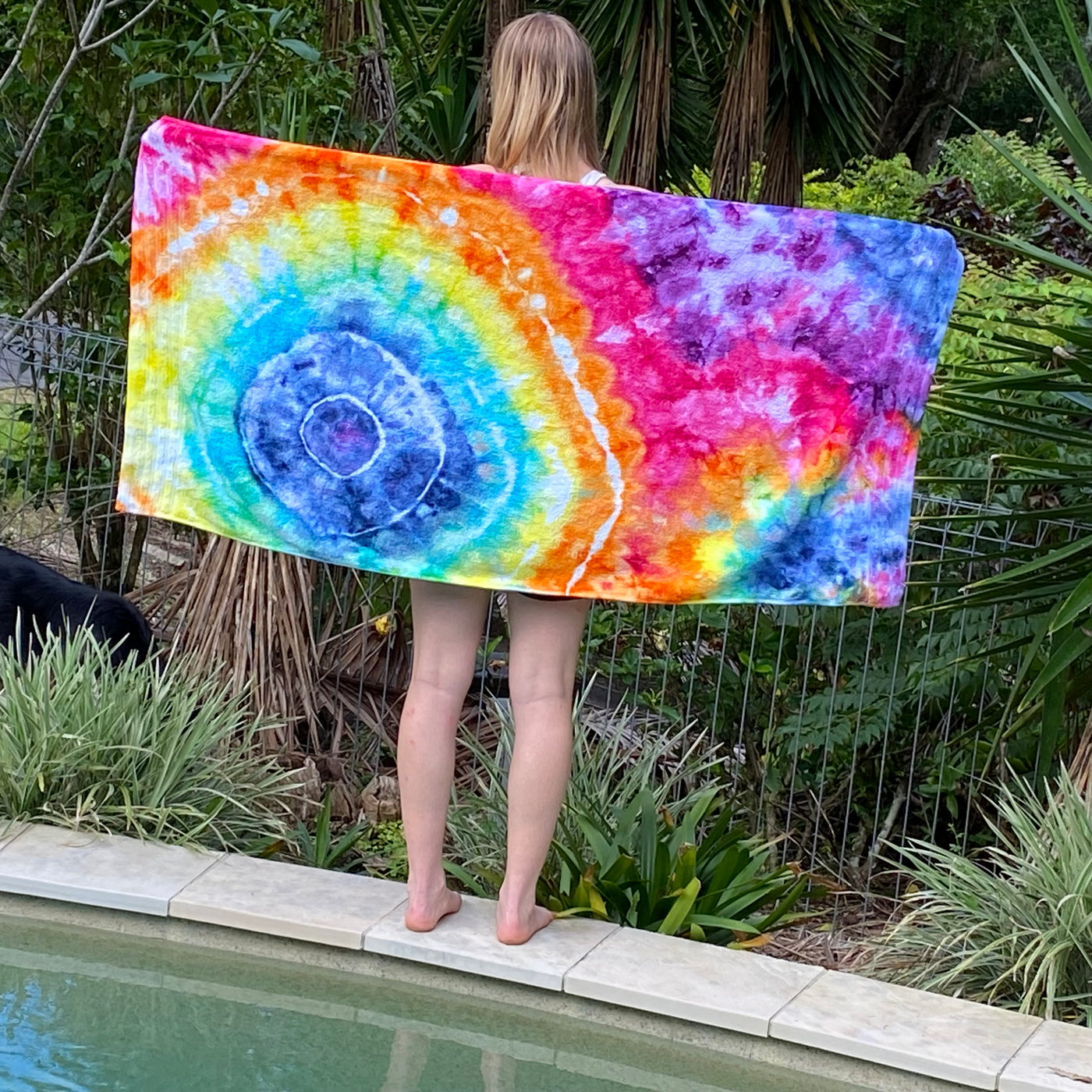 #24 - Rainbow bullseye Beach Towel