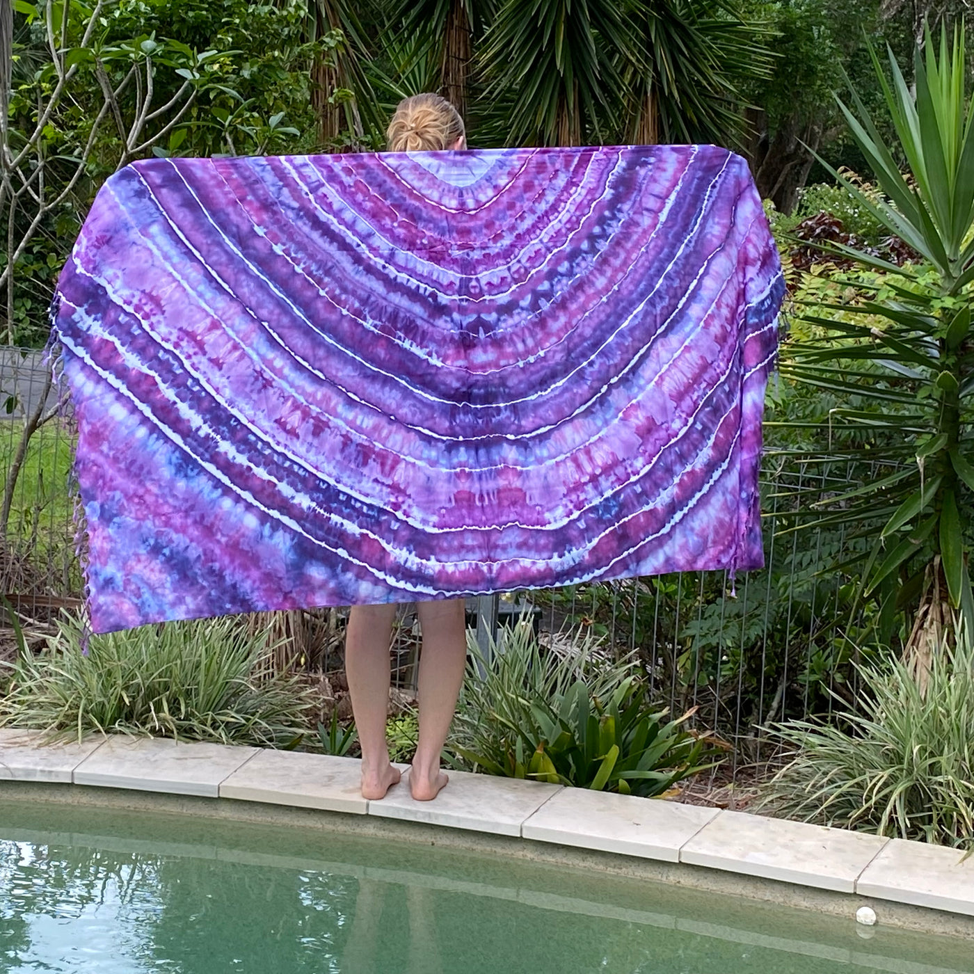 #21 Purple Ripple - Tie Dye Sarong