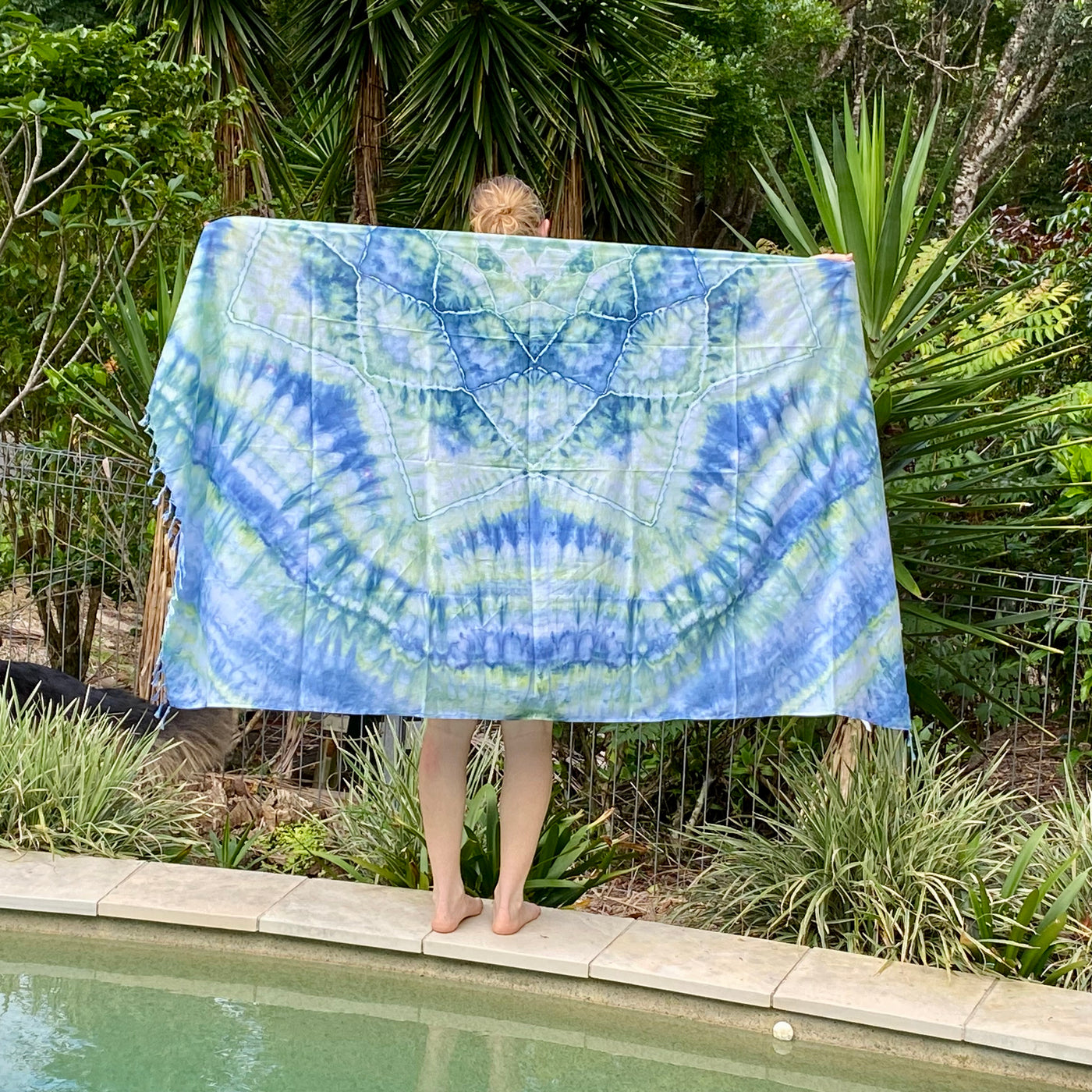 #10 Indigo/Emerald mandala - Tie Dye Sarong