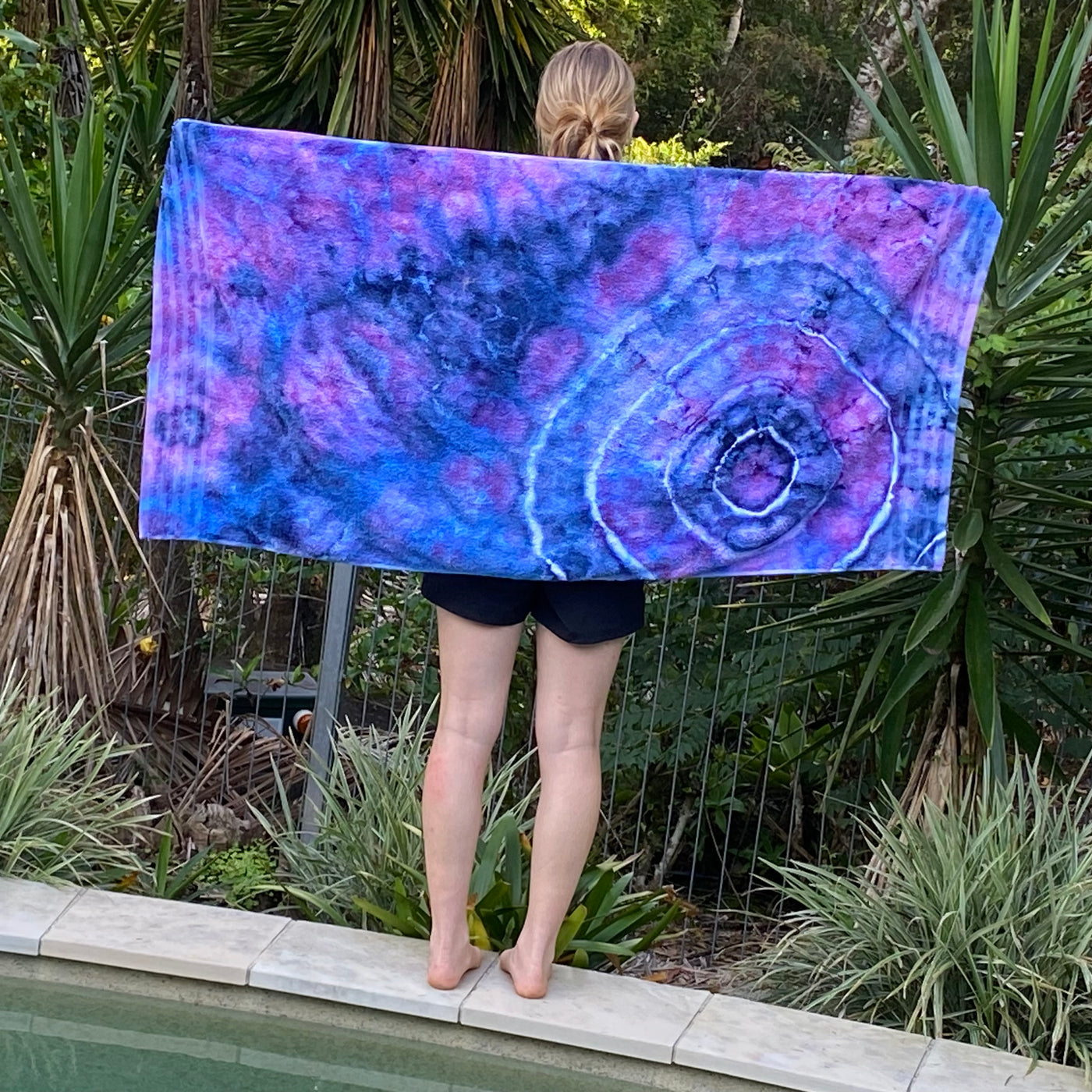 #25 - Blue/Purple bullseye Beach Towel